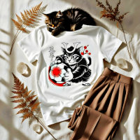 Chat Samouraï Élégant Japon Football Pour Les Fans