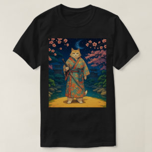 T-shirt Chat Samouraï en Kimono