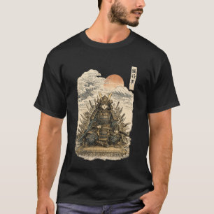 T-shirt Chat Samouraï Guerrier Ronin Neko Art Japonais Fél