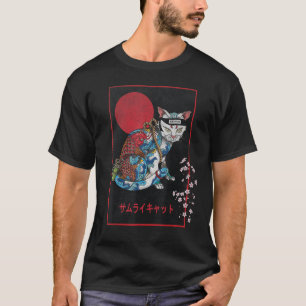 T-shirt Chat Samouraï Maître Irezumi Ninja Carpe Japonaise