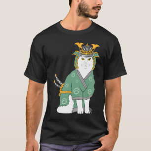 T-shirt chat samouraï mignon