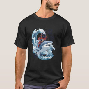 T-shirt Chat Samouraï Ninja Chat Japonais Requin Kanagawa 