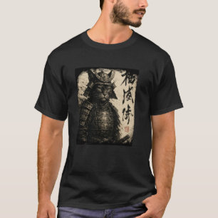T-shirt Chat Samouraï Ukiyo-e Art Guerrier Japonais Rétro