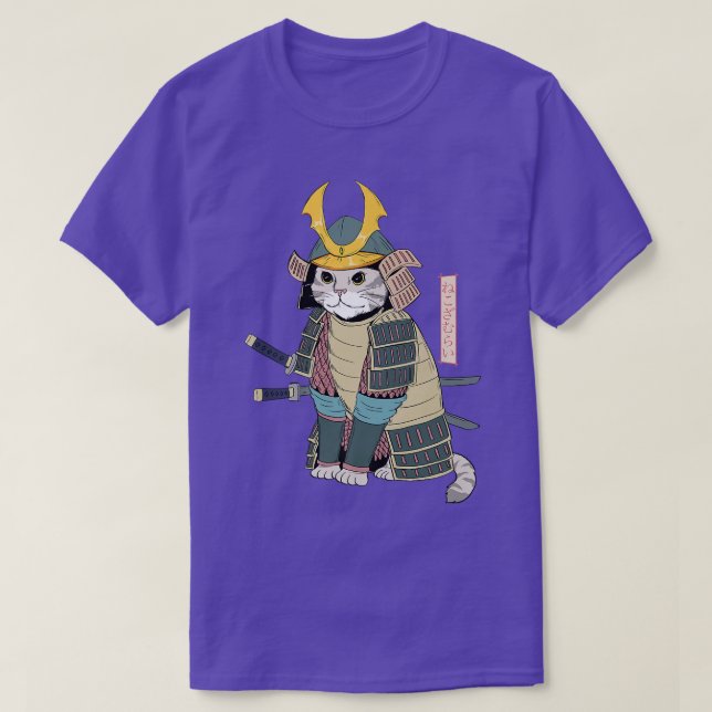 T-shirt Chat Samurai Chat Japonais Chat en Armure Samurai  (Design devant)
