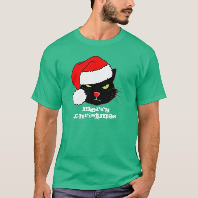 T-shirt Chat Santa Hat personnalisable (Devant)