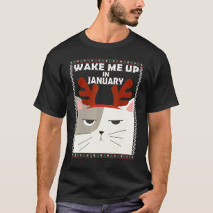 T-shirt Chat sarcastique de Noël Sweater de Noël moche Cha