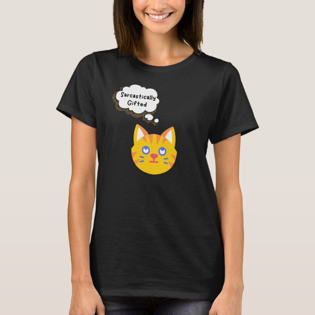 T-shirt Chat sarcastique doué (Devant)