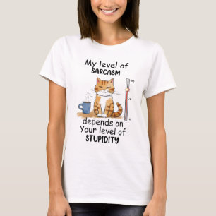 T-shirt Chat Sarcastique - Drôle Orange Art