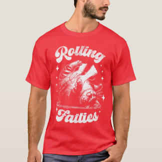 T-shirt Chat Sarcastique Rétro Drôle Roulement Gros Vieux