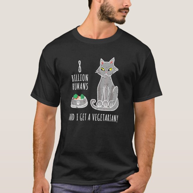 T-shirt Chat sarcastique se moque de devenir végétarien co (Devant)