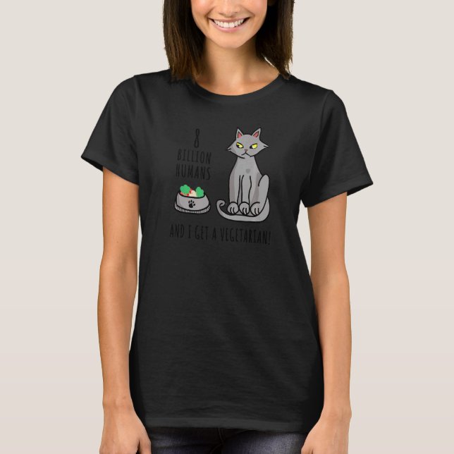 T-shirt Chat sarcastique se moque de devenir végétarien co (Devant)