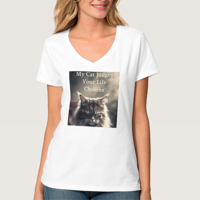 T-shirt Chat sarcastique vous jugeant (Devant)
