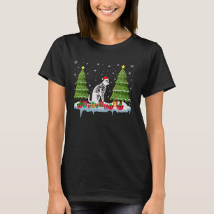 T-shirt Chat Savannah Éclairage Arbre de Noël Hommes Femme