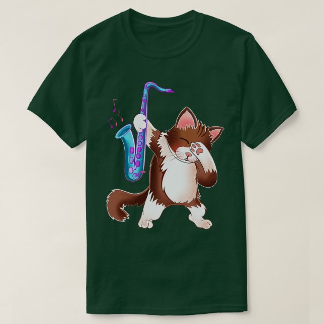 T-shirt Chat saxophone (Design devant)