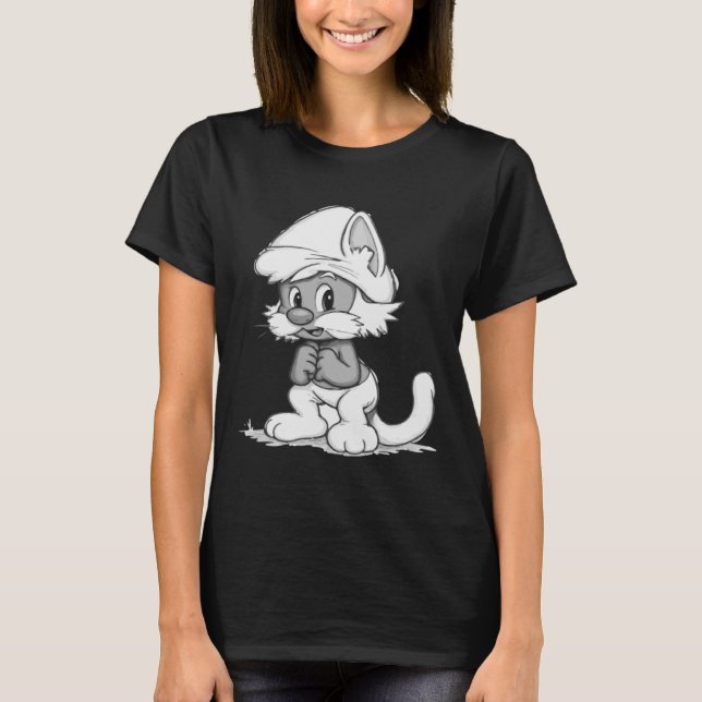 T-shirt Chat Schtroumpf  (Devant)