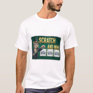 T-shirt Chat Scratch and Win — Chat de ticket de loterie d