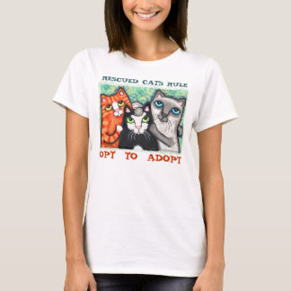 T-shirt Chat secouru/abri