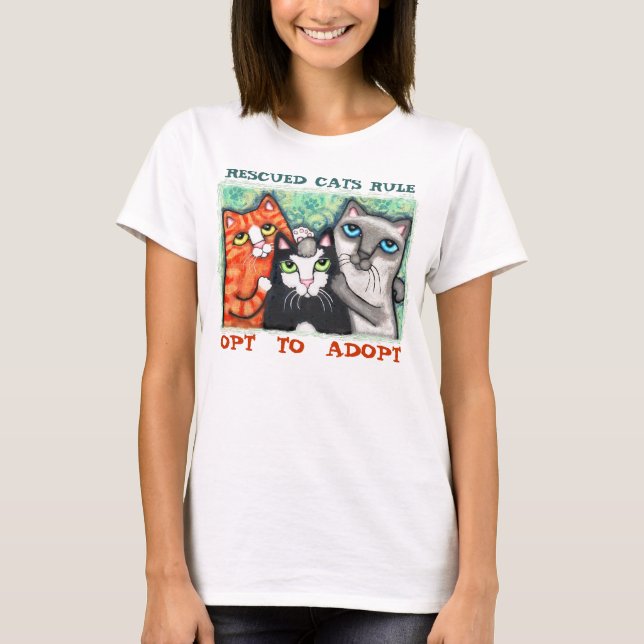 T-shirt Chat secouru/abri (Devant)