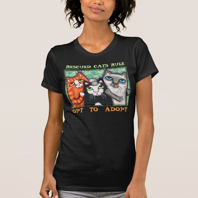 T-shirt Chat secouru/abri (Devant)