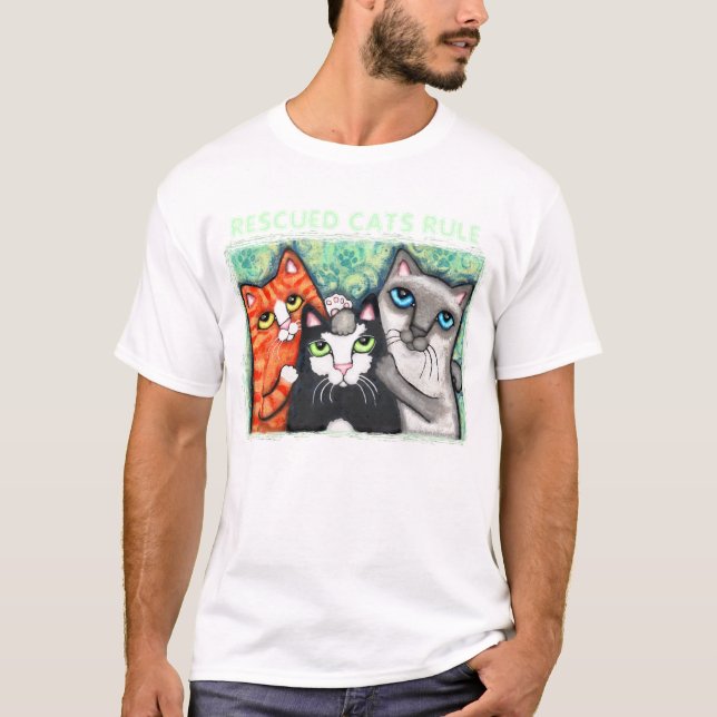 T-shirt Chat secouru/abri (Devant)