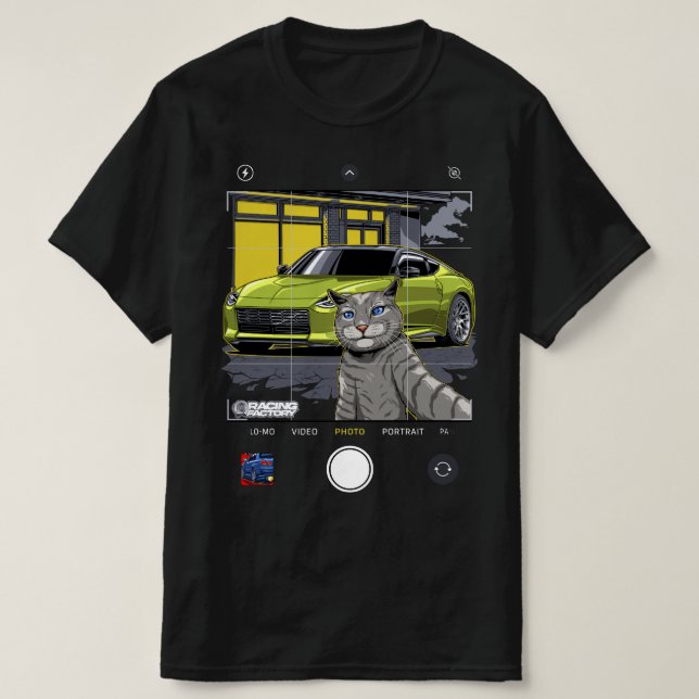 T-shirt Chat Selfie Nissan 400z (Design devant)