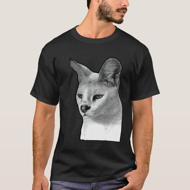 T-shirt Chat serval blanc africain (Devant)