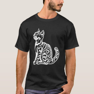 T-shirt Chat Shadow Simple Chat À La Recherche D'Un Vérita