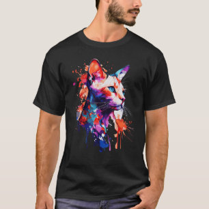 T-shirt Chat siamois aquarelle Siamois Couleurs Chats