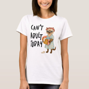 T-shirt Chat siamois avec le texte ne peut pas être adulte