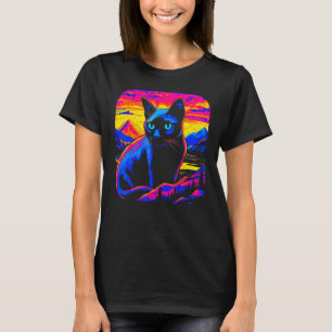 T-shirt Chat siamois coucher de soleil