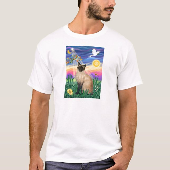 T-shirt Chat siamois - Crépuscule (Devant)