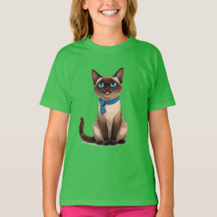 T-shirt Chat siamois de style cartoon