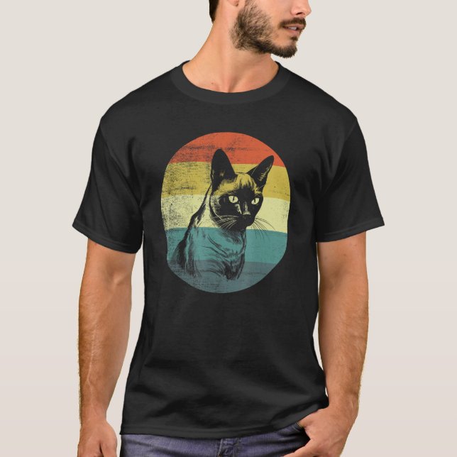 T-shirt Chat siamois design rétro (Devant)