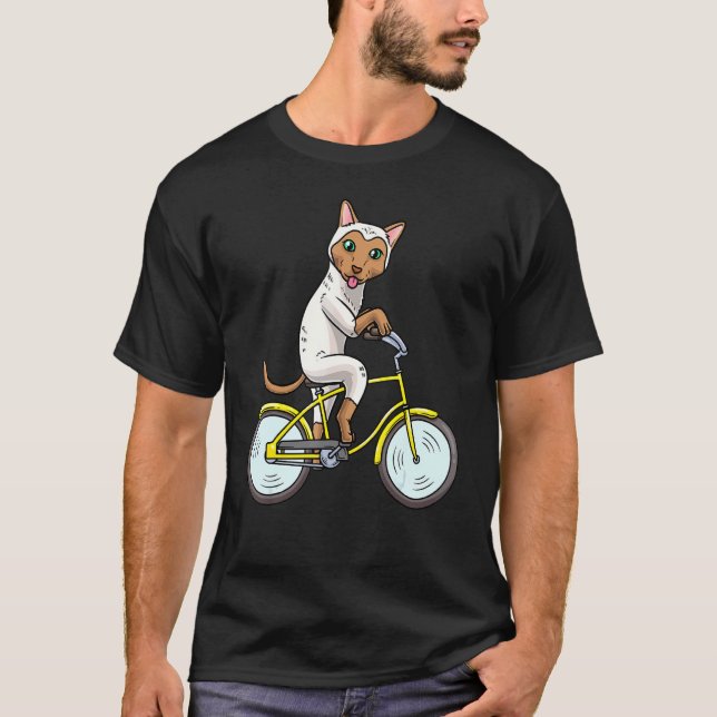 T-shirt Chat siamois faisant du vélo (Devant)