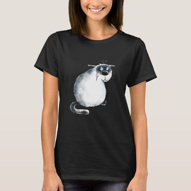 T-shirt Chat Siamois Grumé Pour Chat (Devant)