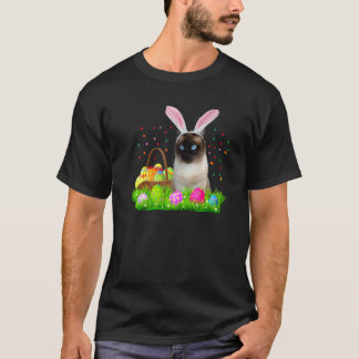 T-shirt Chat siamois lapin Chat siamois de Pâques