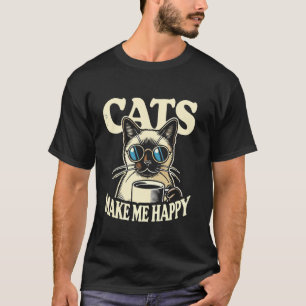 T-shirt Chat siamois Les chats me rendent heureux