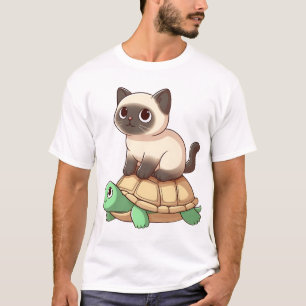 T-shirt Chat siamois monte tortue Copie
