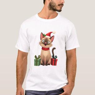 T-shirt Chat siamois Noël Vacances Santa Chat siamois Noël
