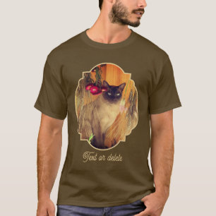T-shirt Chat siamois posant avec des fleurs personnalisé