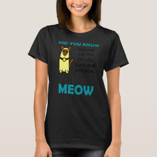T-shirt Chat Siamois Pour Femmes Cute Pun