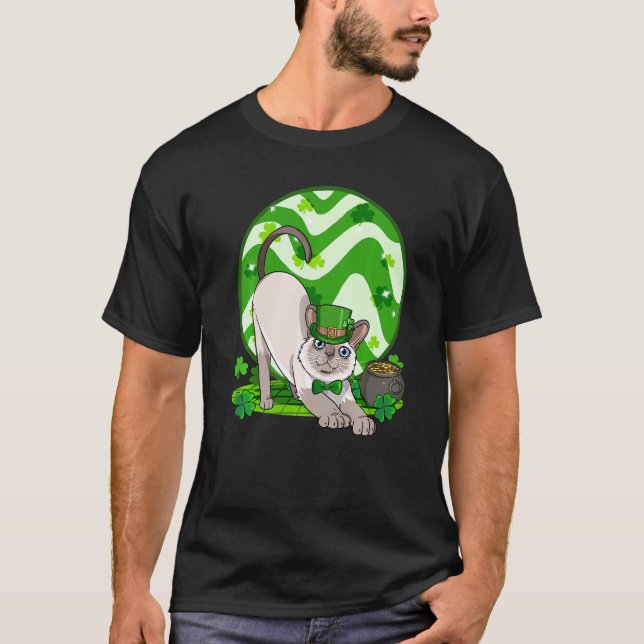 T-shirt Chat siamois St Patricks Leprechaun Chatons (Devant)