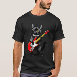 T-shirt Chat siamois vintage jouant de la guitare drôle Lo