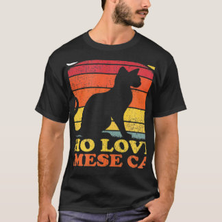 T-shirt Chat Siamois Vintage Juste Une Fille Qui Aime Siam