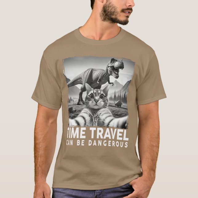 T-shirt Chat Sie Dinosaur Fun pour Papa Maman chat garçon (Devant)