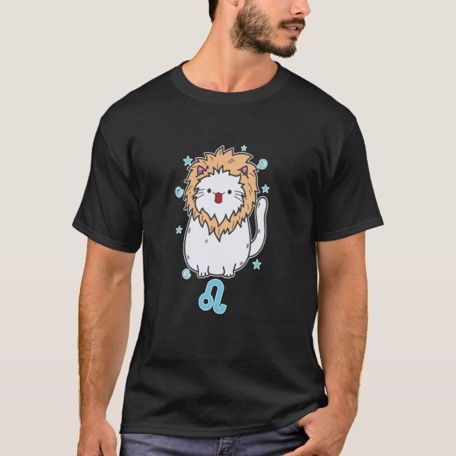 T-shirt Chat Signe du Zodiaque Lion (Devant)