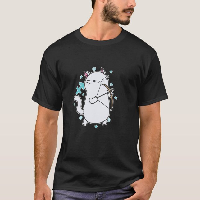 T-shirt Chat Signe du zodiaque Sagittaire (Devant)