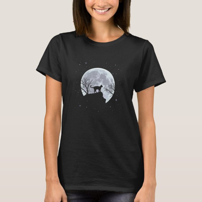 T-shirt Chat Silhouette de Lune Chats Lune (Devant)