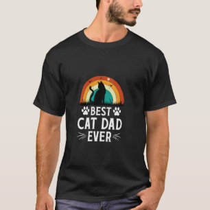T-shirt Chat silhouette rétro vintage avec arc-en-ciel, Me