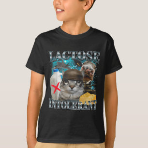 T-shirt Chat Silly Intolérant au Lactose Citation Drôle Mè